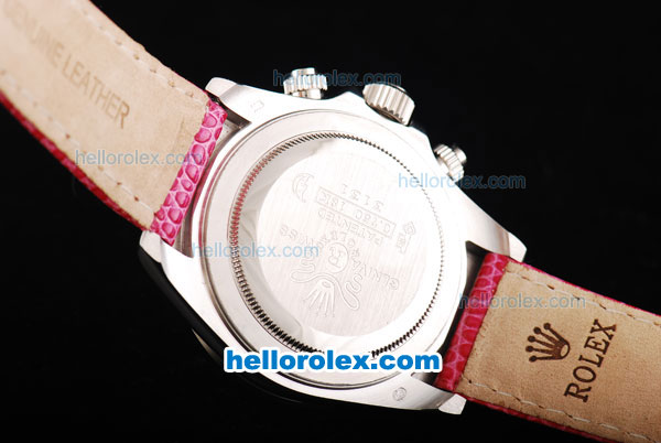 Rolex Daytona Automatic Movement MOP Dial with Roman Markers and Red Leather Strap - Click Image to Close